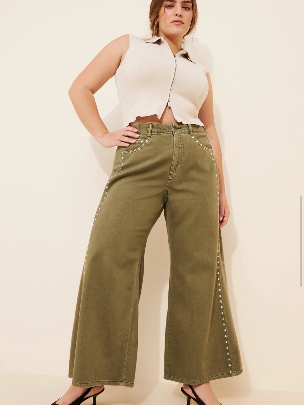 Pilcro Adi Mid-Rise Flare Novelty Pants
